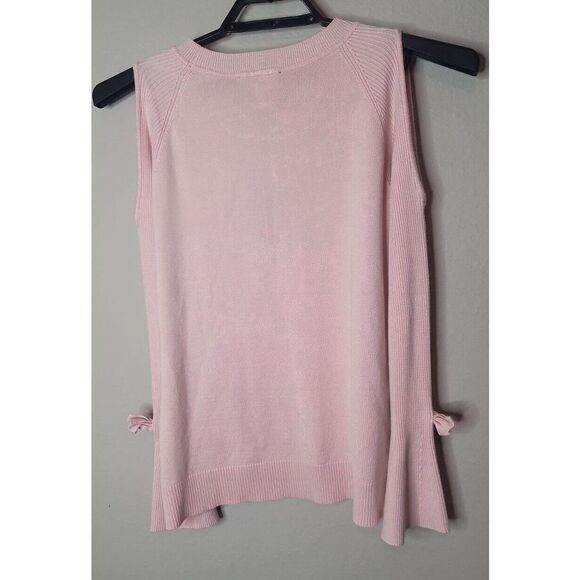 Karl Lagerfeld Paris NWT Women's Pink Cold Shoulder Sweater Size Small NEW t15 - Picture 2 of 7
